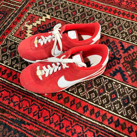 Nike Red & White Suede Cortez Sneakers | Classic Retro Style - Picture 2 of 5